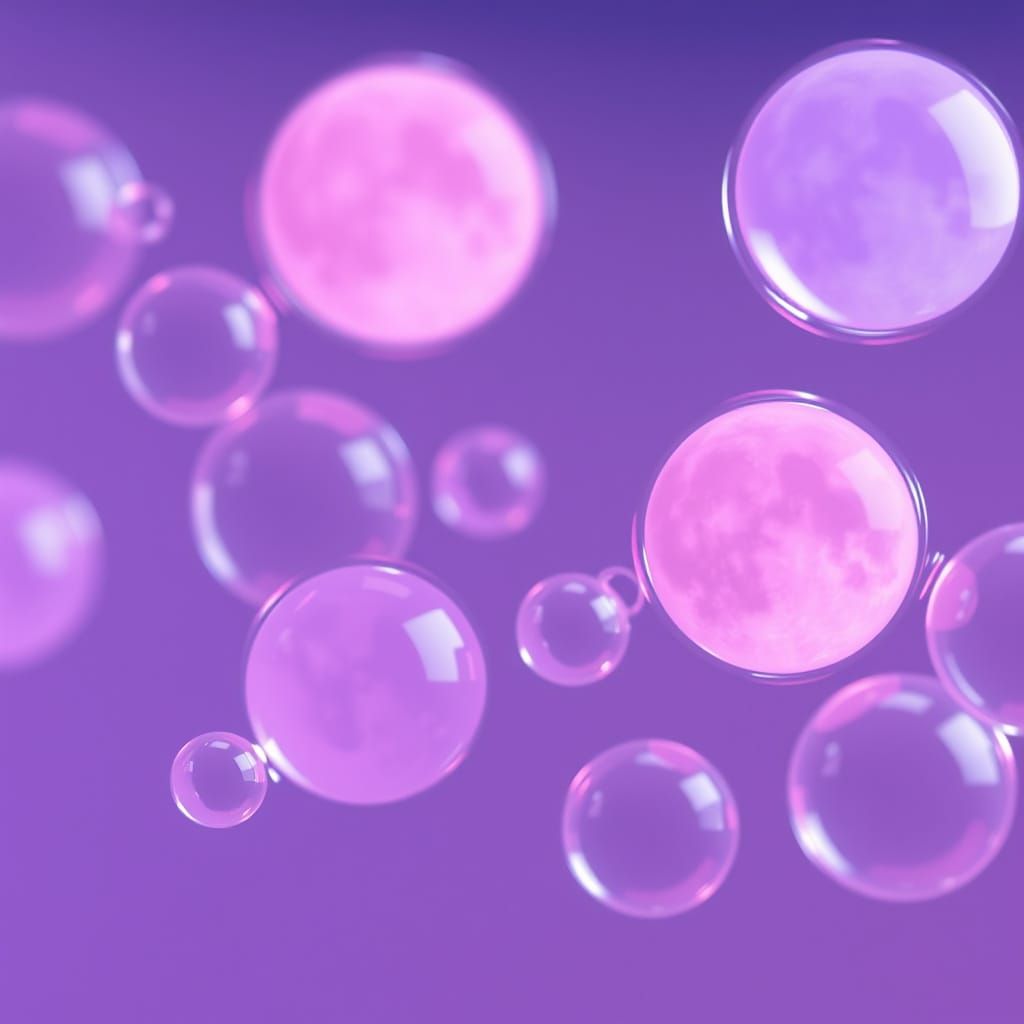 Iridescent Moons in Bubble Tea: Macro Photography