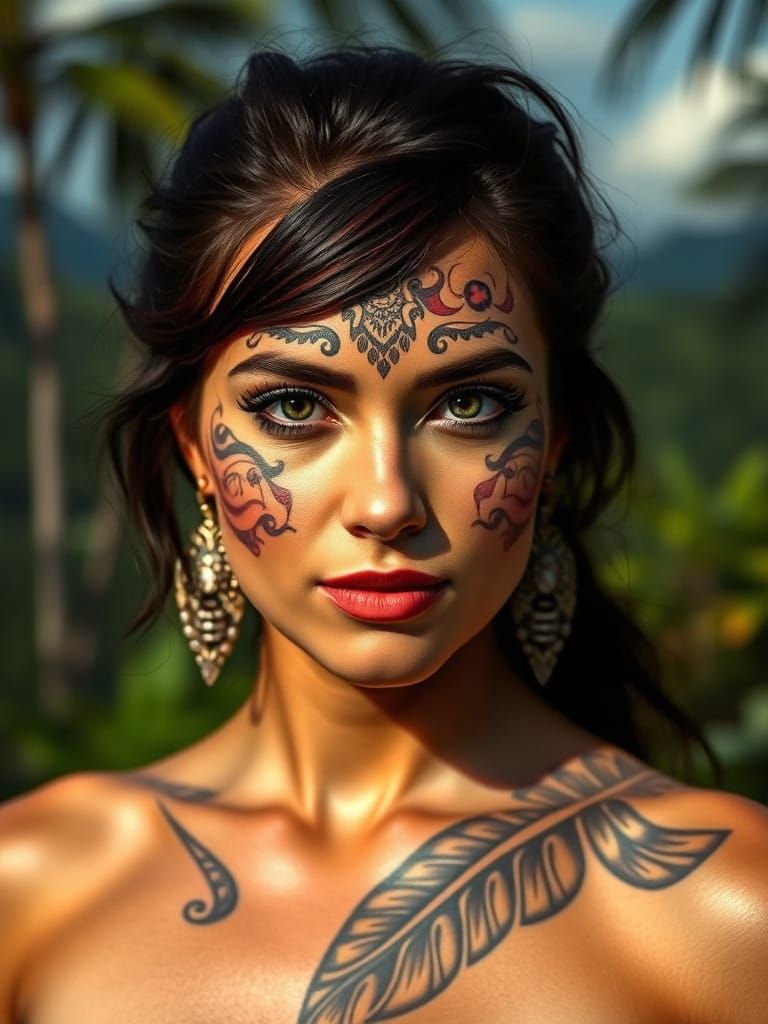 A Polynesian Goddess amidst Breathtaking Nature