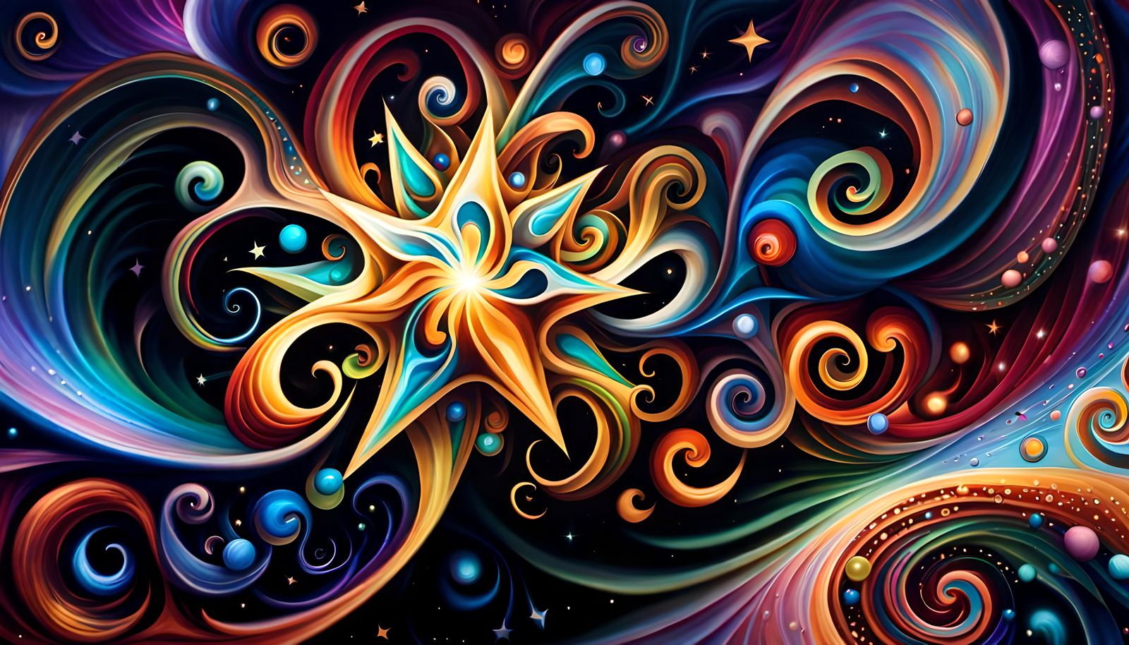 Swirling Star Beings in Electromagnetic Plasma Maelstrom