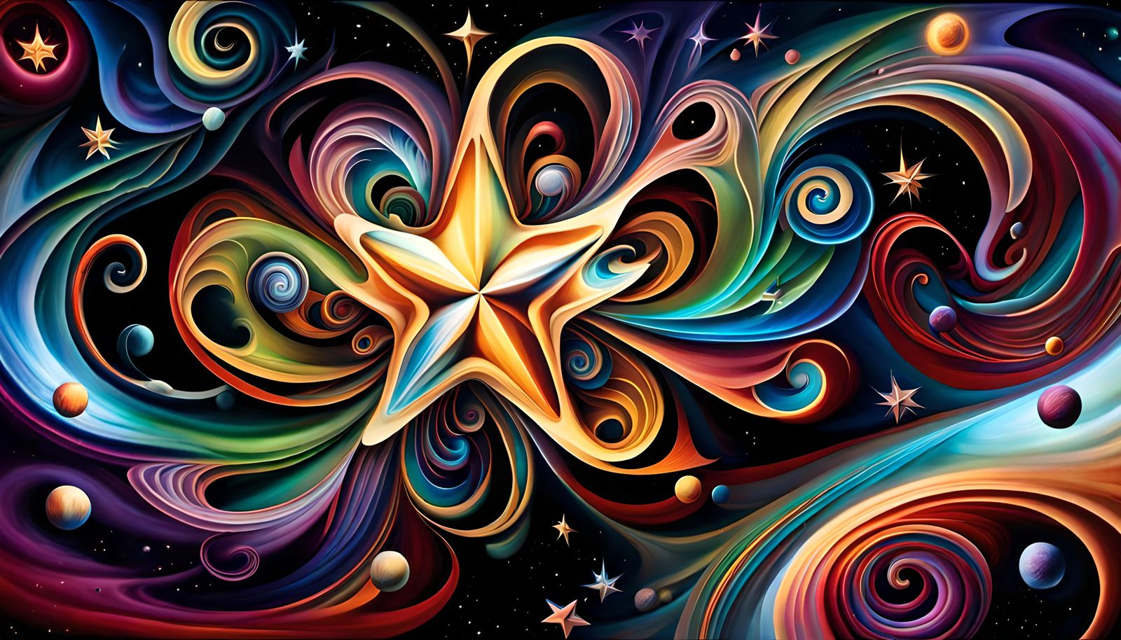 Swirling Star-Beings in Vivid Electromagnetic Maelstrom