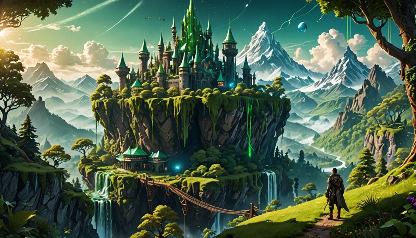 Epic Sci-Fi Fantasy Landscape in Digital Art Style