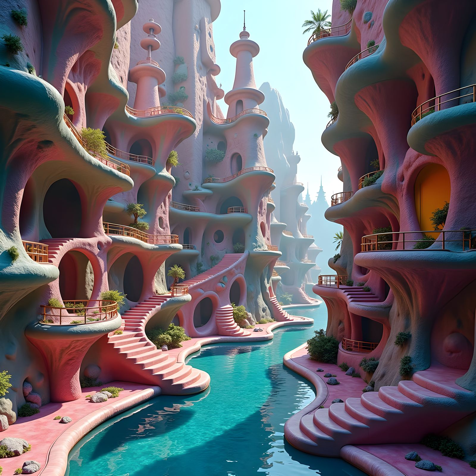 Surreal Illusion Art: Multidimensional Fantasy Landscape