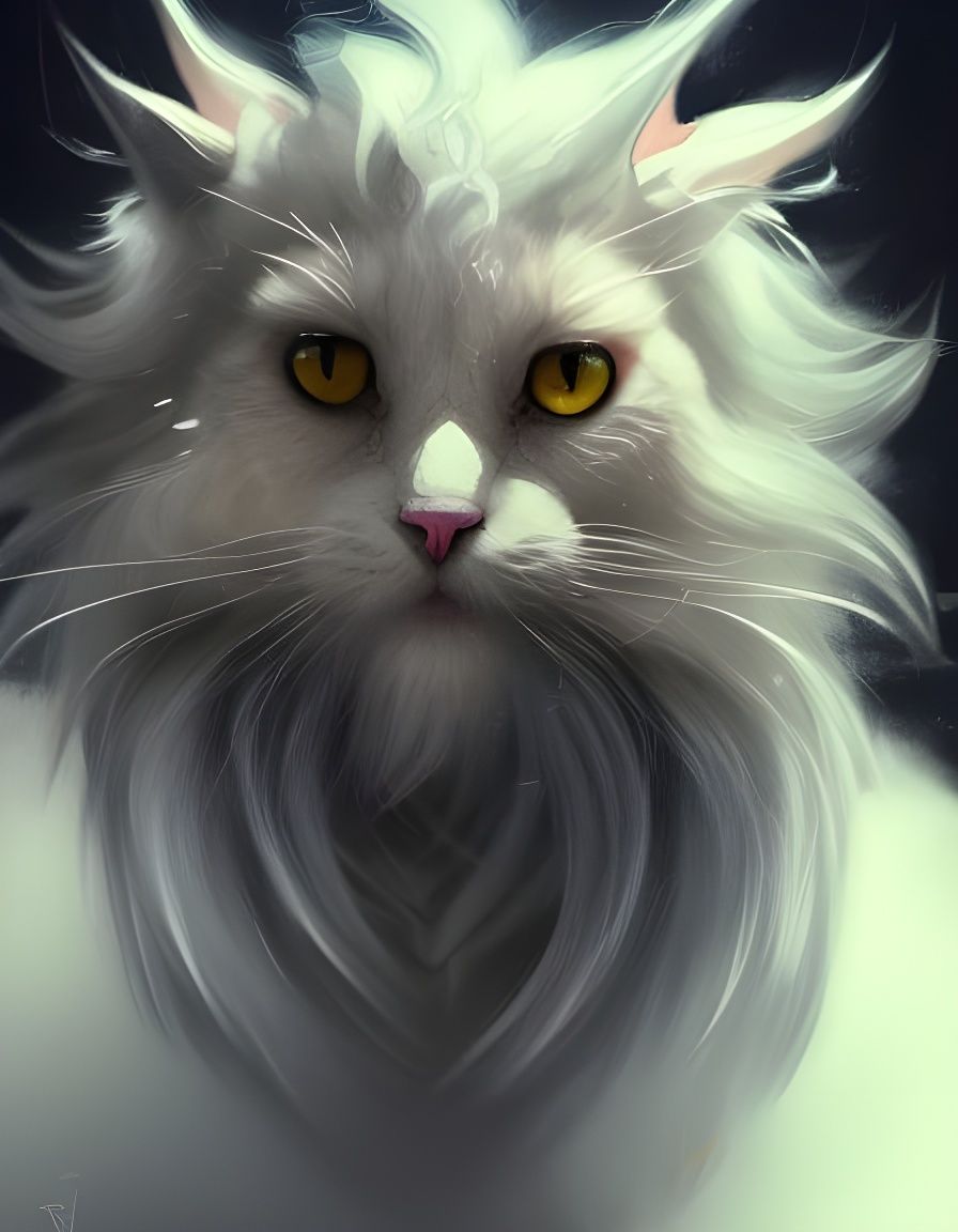 Fluffy Cat as Dumbledore: Detailed Portrait
