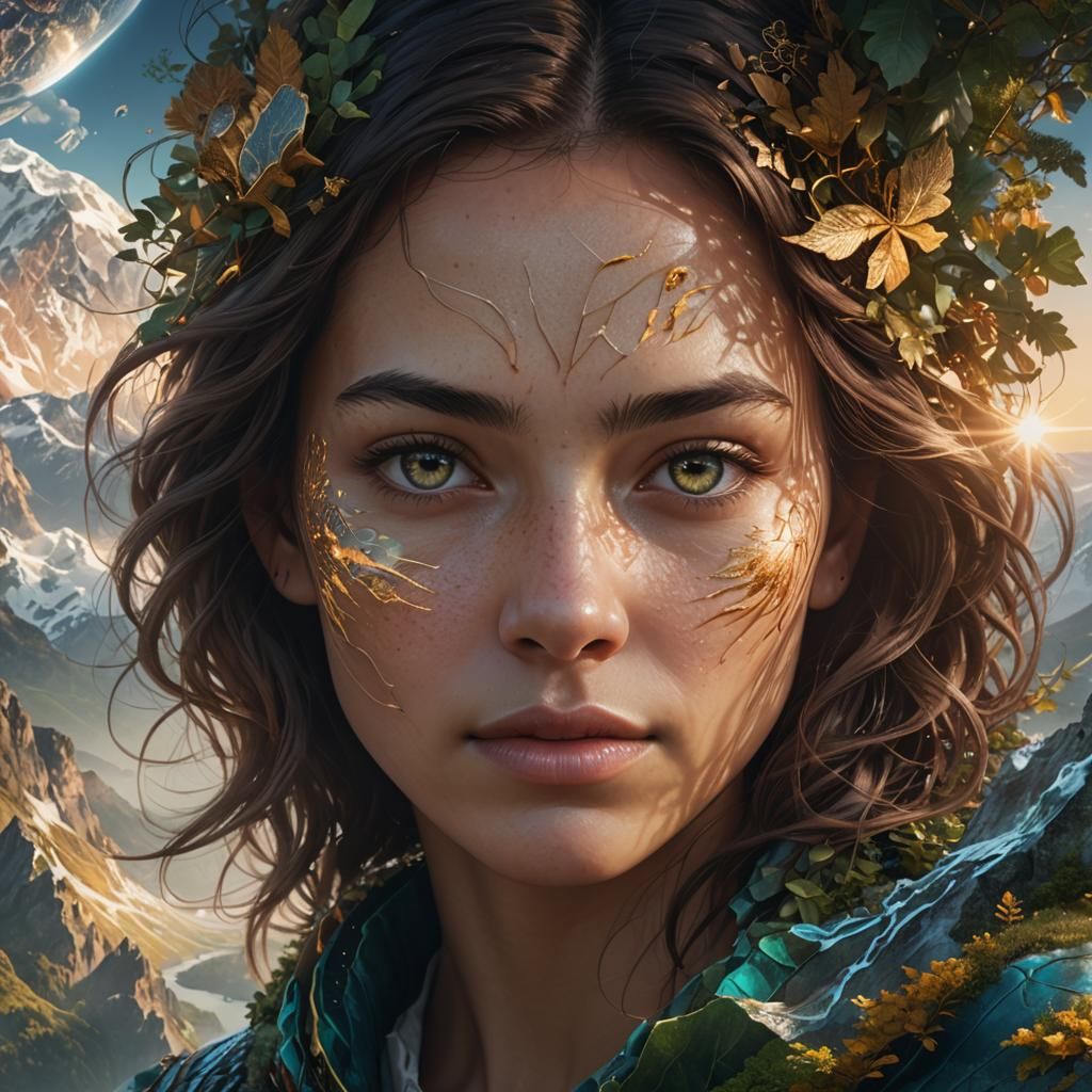 Realistic Digital Portrait of a Continent Woman