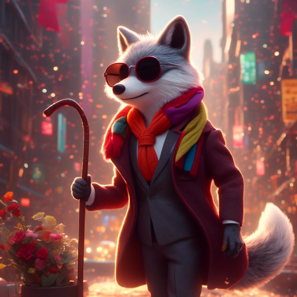 Dapper Silver Fox in Suit and Sunglasses