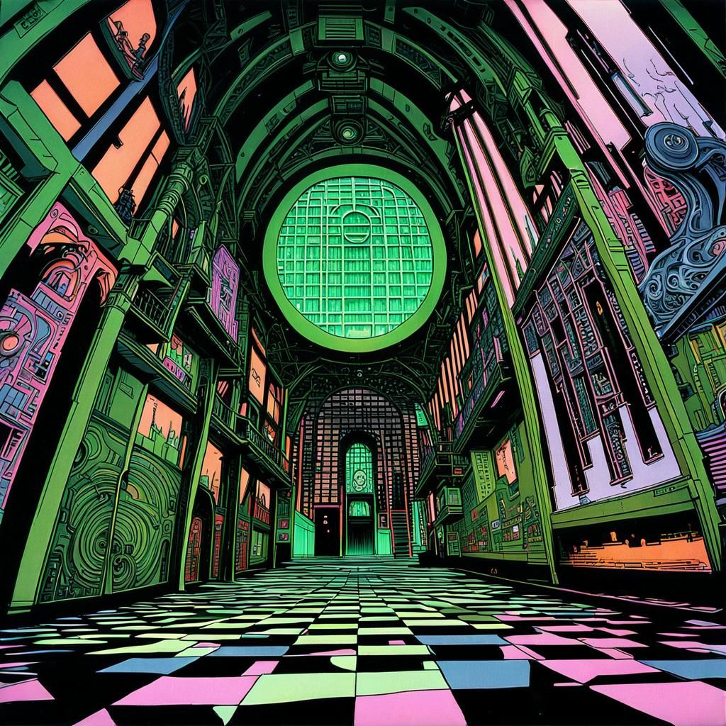 Burro in 80s Clothes in School, Digital Matte Painting