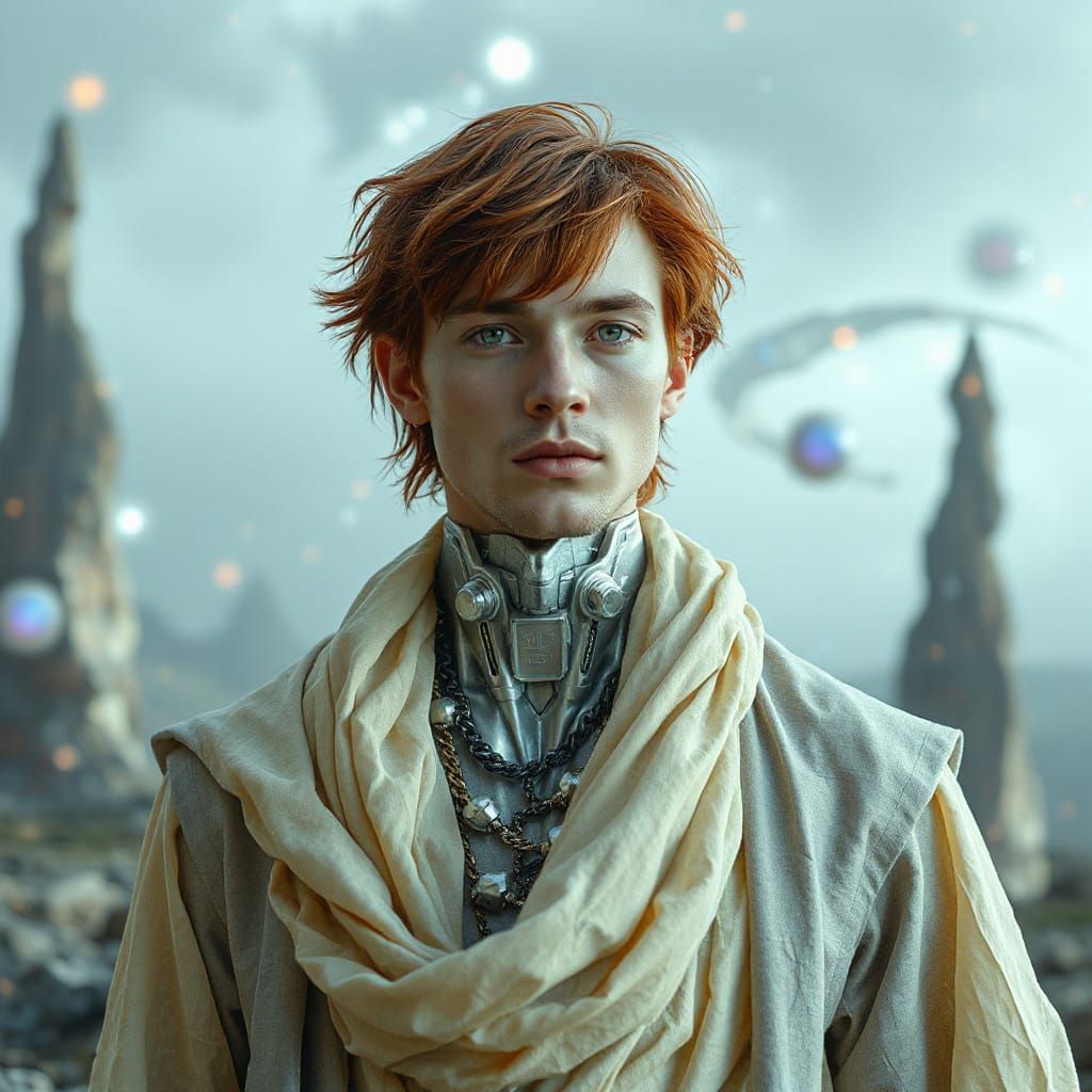 Cyborg in Alien Landscape: Biomechanical Dreamscape