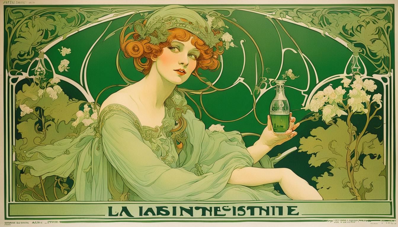 Absinthe Advertisement in Art Nouveau Style