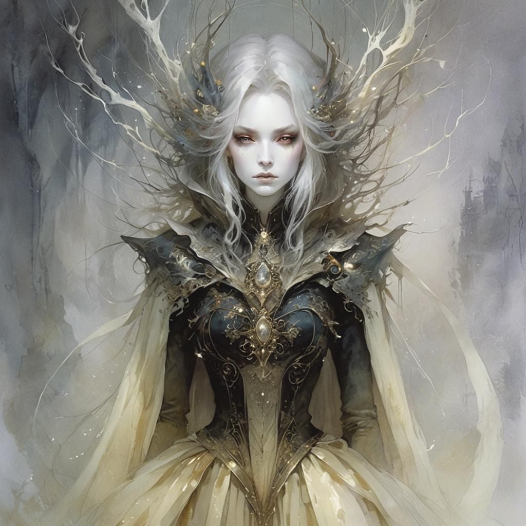 Mysterious Female Mage in Avant Garde Style