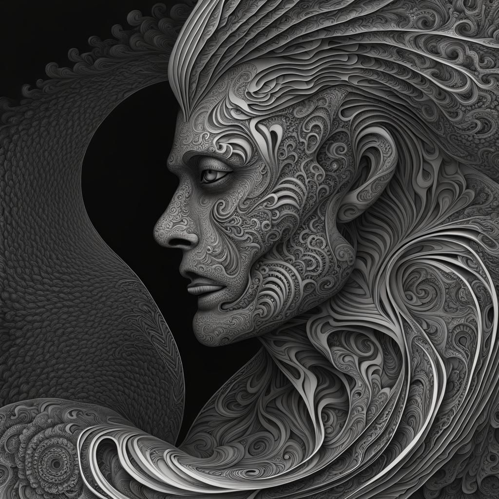 Abstract Fractal Design with 3D Shading