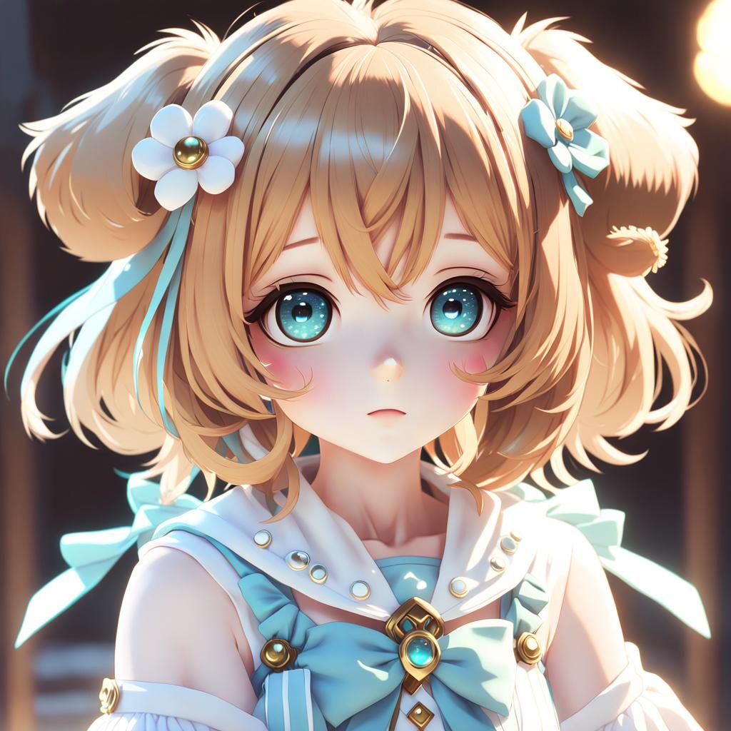 Anime Puppy Girl in Ethereal Rorita Fashion