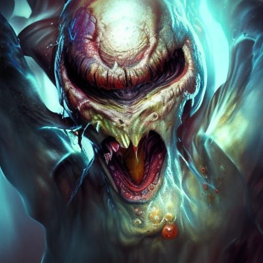 Hyperrealistic Monster Concept Art in Vivid Color