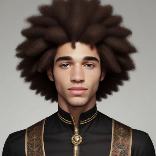 Adorable Boy with Afro Portrait