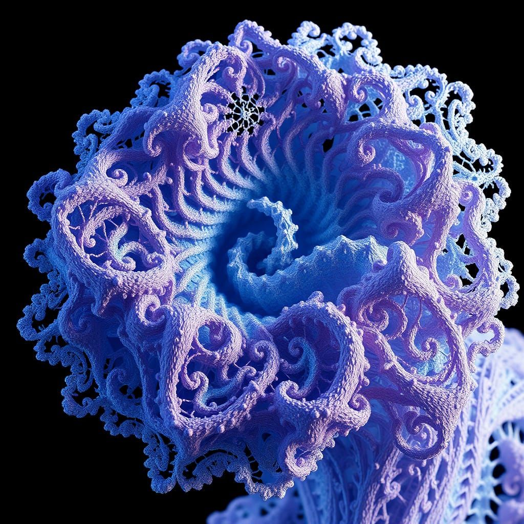 Iridescent Fractal Lace in Cyberpunk Style
