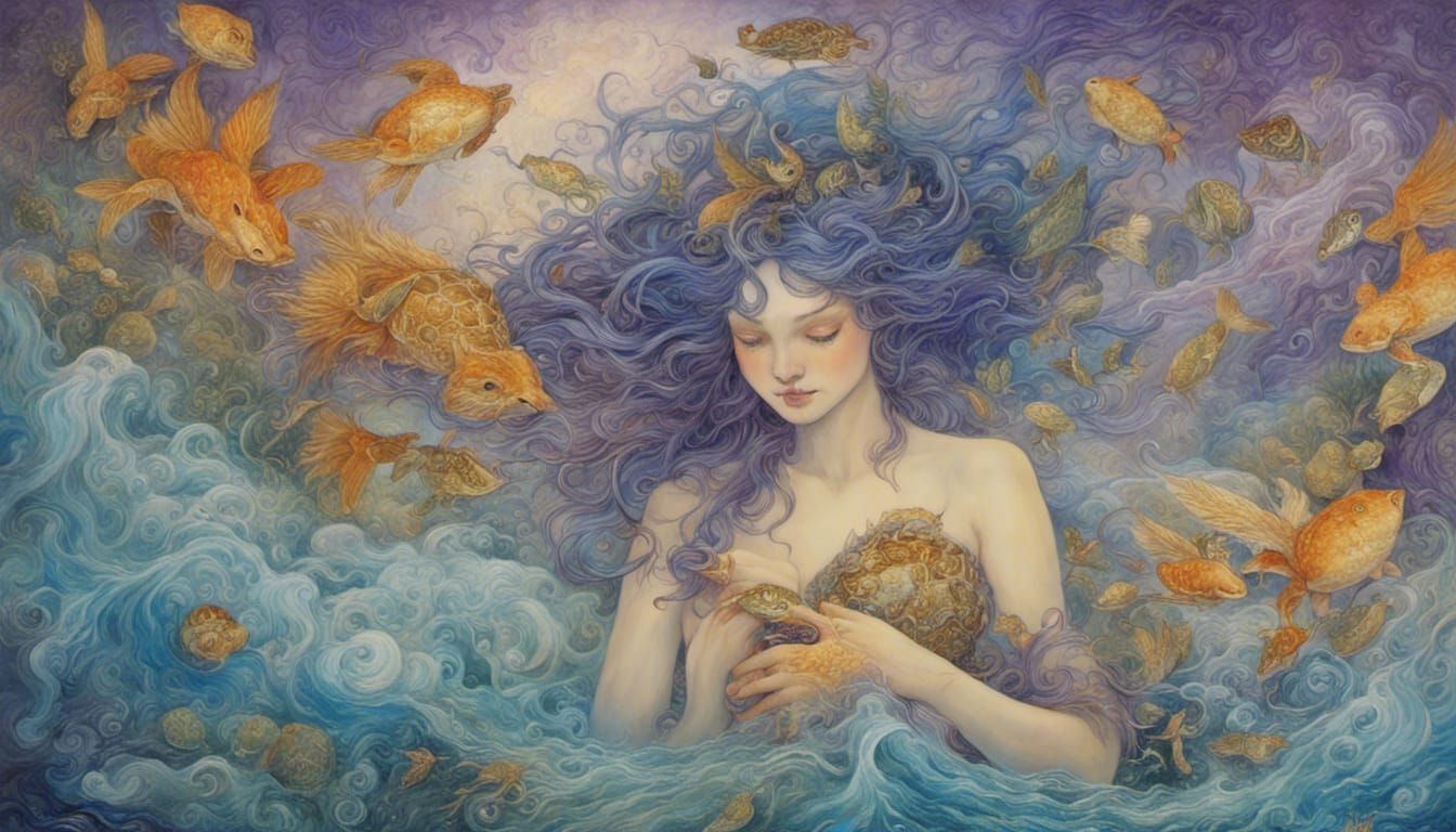 Colorful Surreal Dreamscape Featuring Mythical Animals