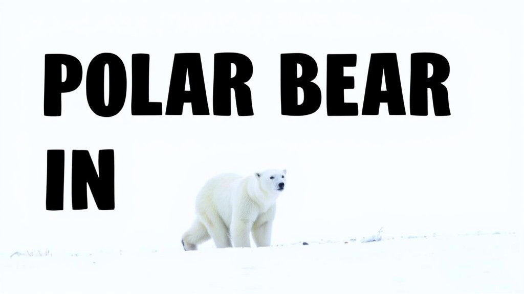 White screen with text in black lettering: “POLAR BEAR IN BL...