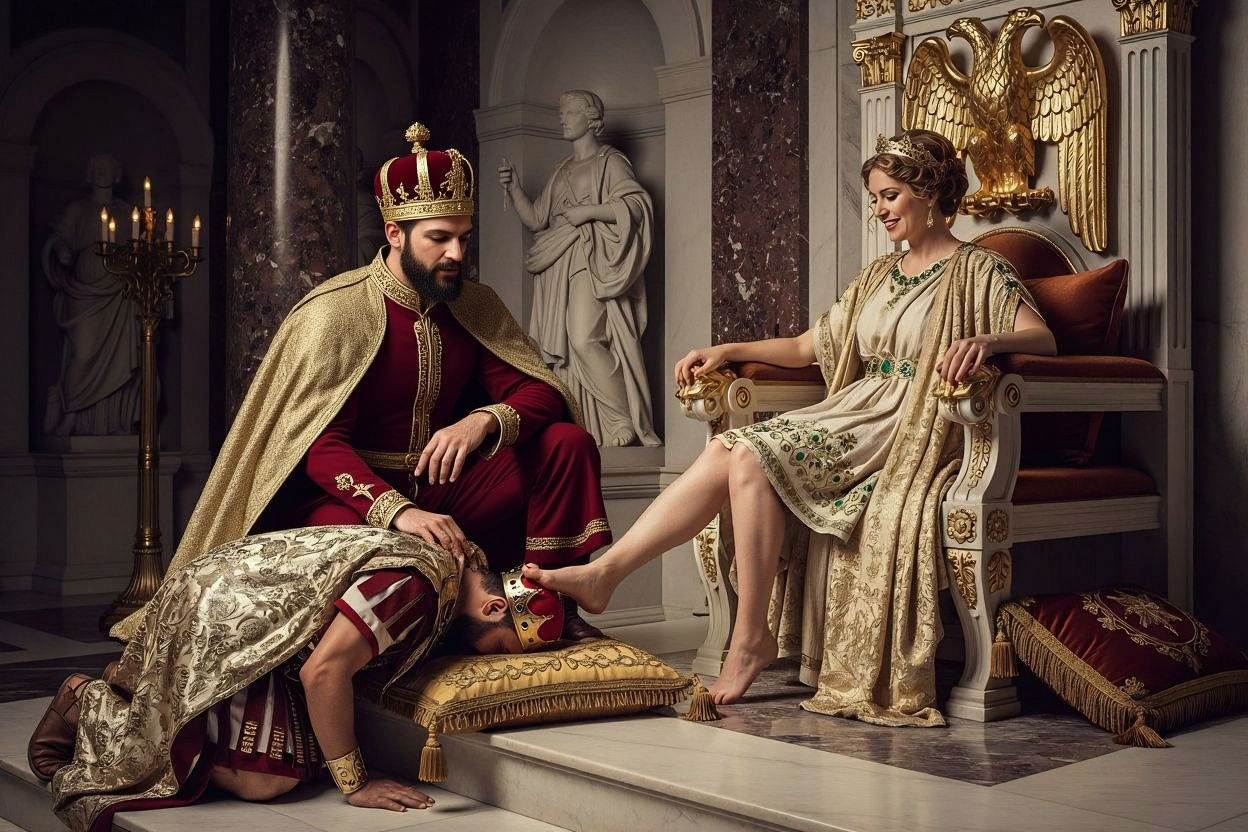 Empress Messalina on Her Throne in Baroque Style