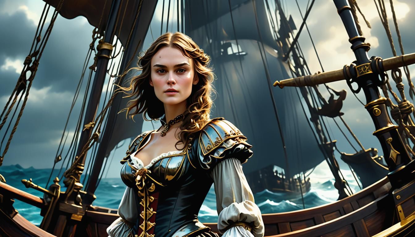 Pirate Queen Portrait in Baroque Style