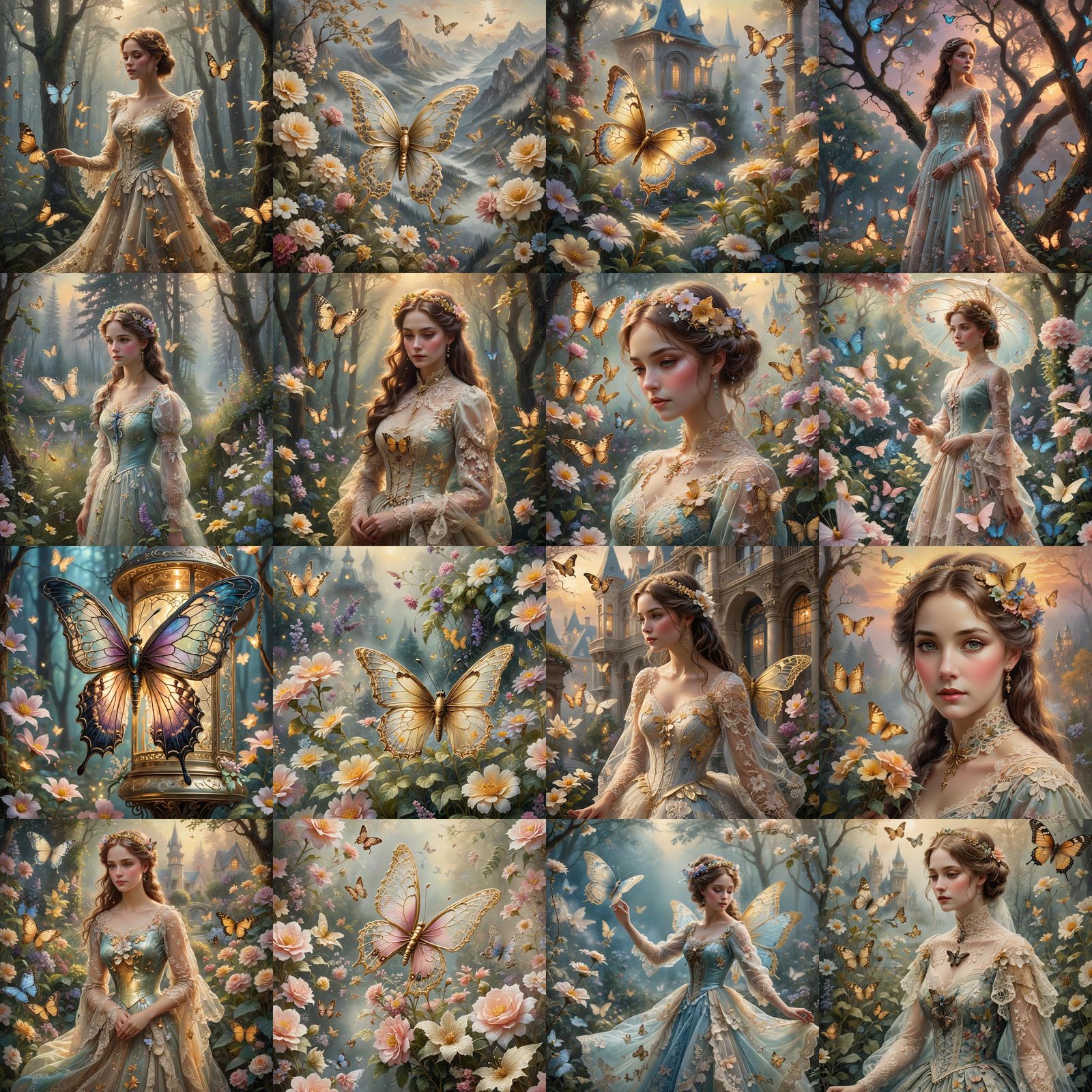 Lace Floral Butterfly in Victorian Style