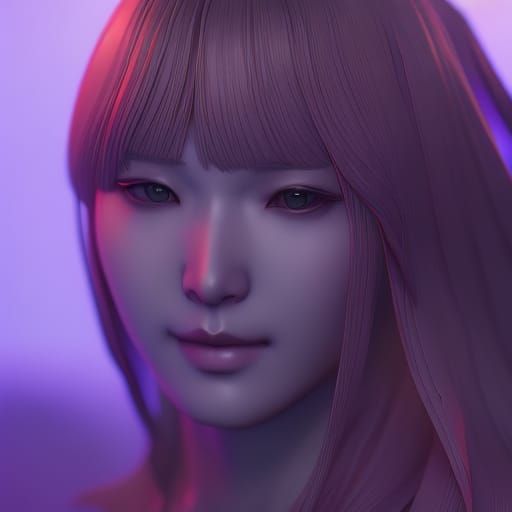 Hyperdetailed Portrait of Japanese Woman in Splash Art Style
