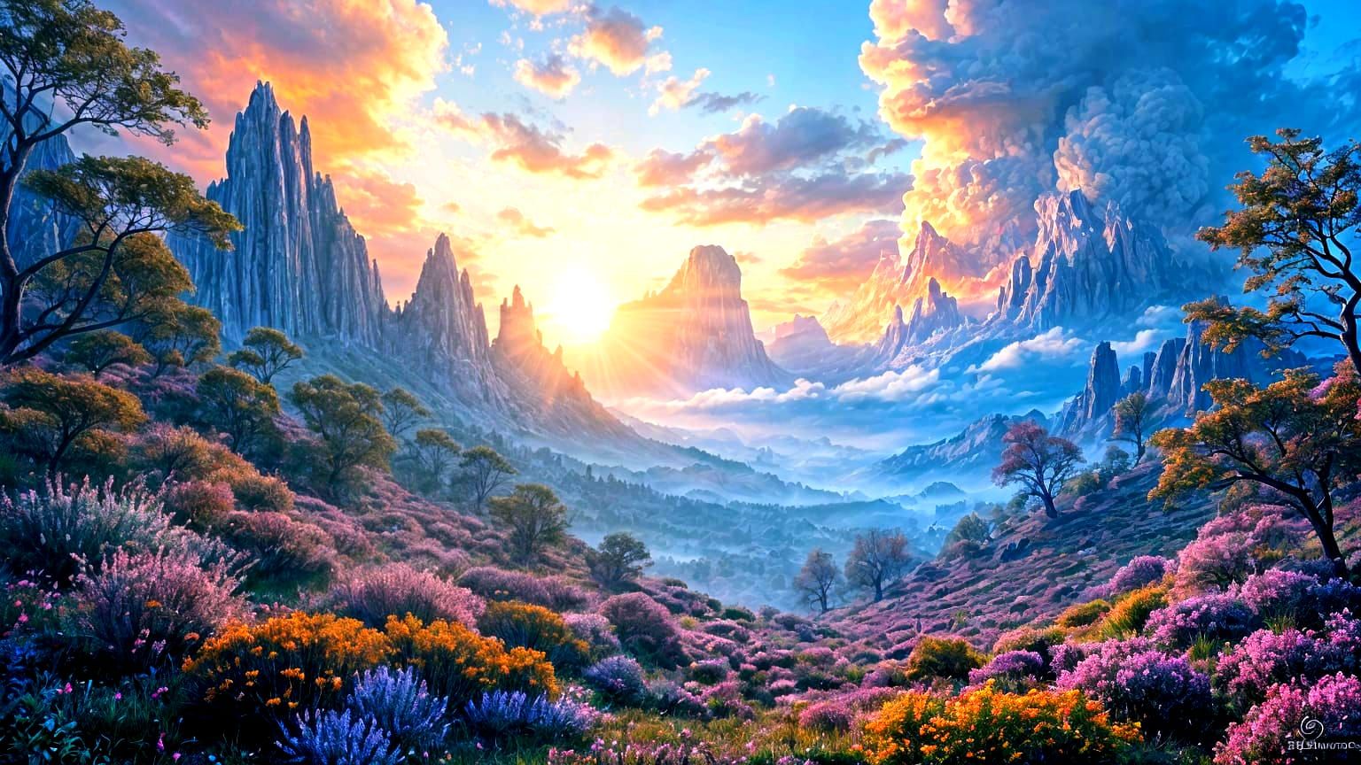 Colorful Fantasy World Landscape Photography in 8k Resolutio...