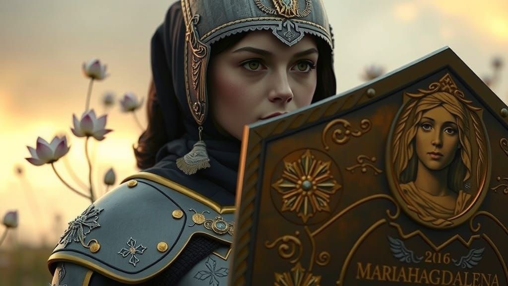 Mystical Templar Warrior in Elegant, Ornate Armor