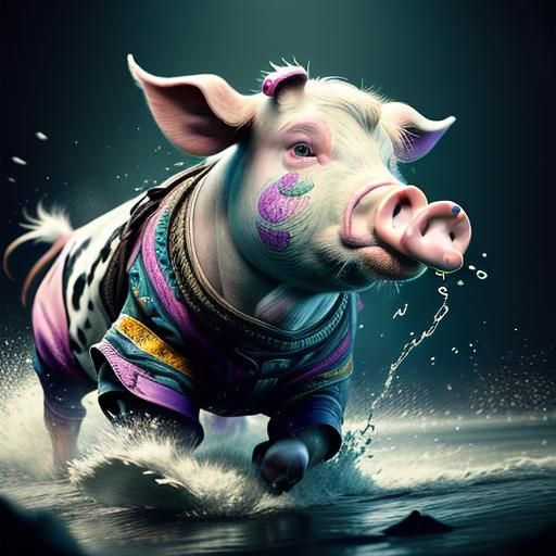 This prompt contains prohibited words: "Hyper-realistic, splash art, concept art, mid shot, intricately detailed, colour...