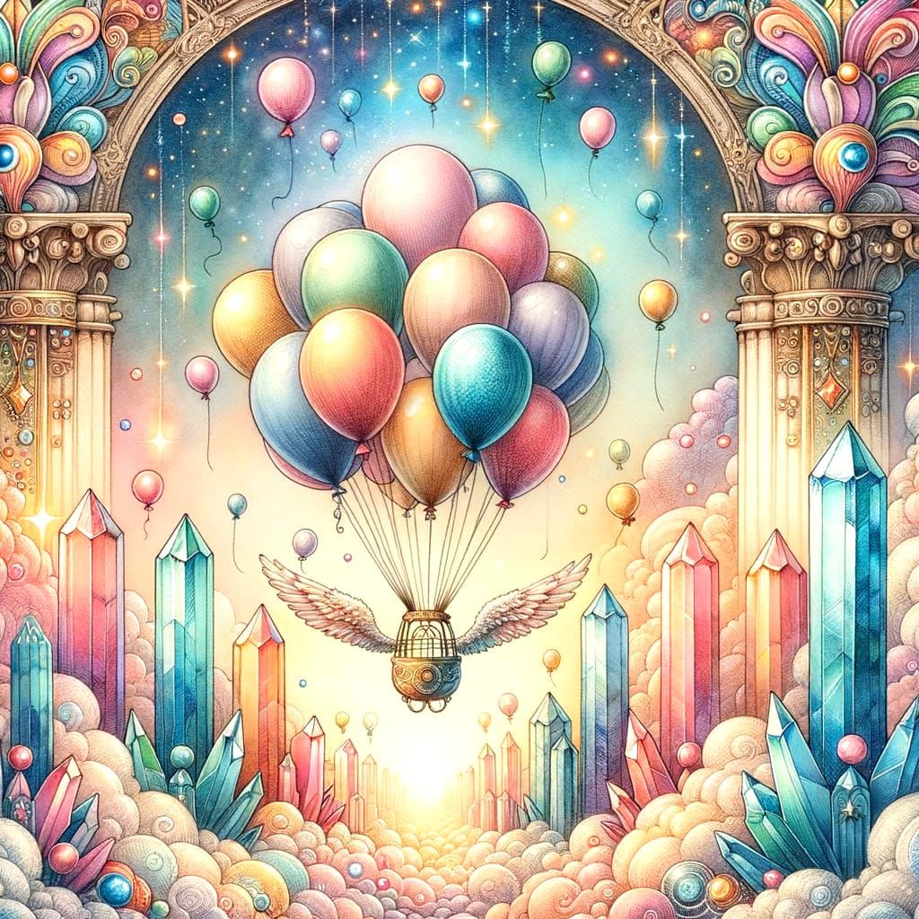 Dream Airship Soaring Through a Whimsical Sky