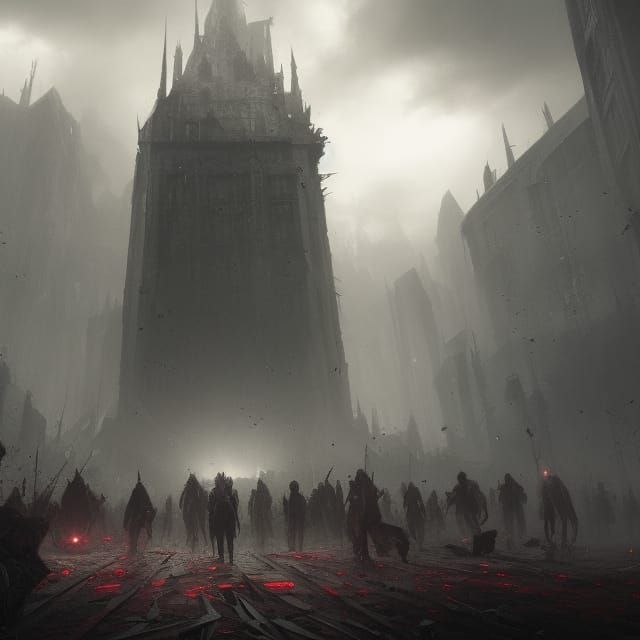 Dark Fantasy Killer Amidst Dead Bodies