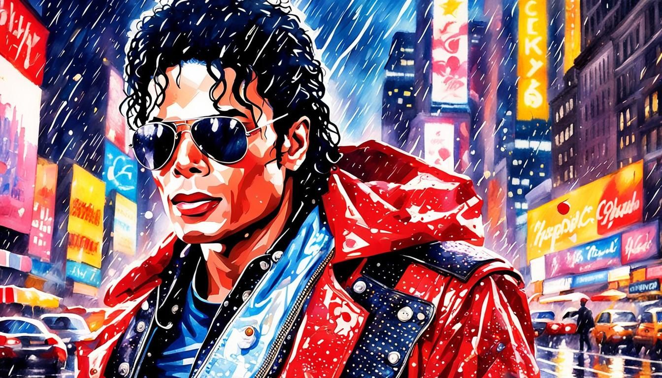 Michael Jackson in Candy Art Style on 42nd Street