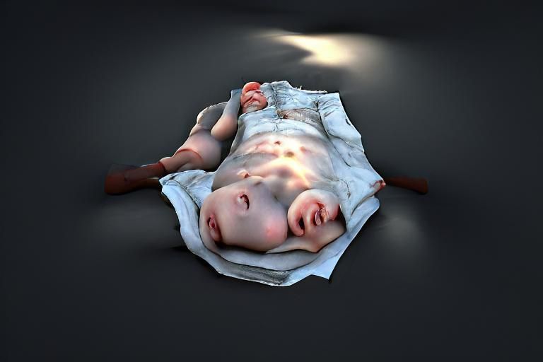 Disturbing Dismembered Child Body in Hyperrealism