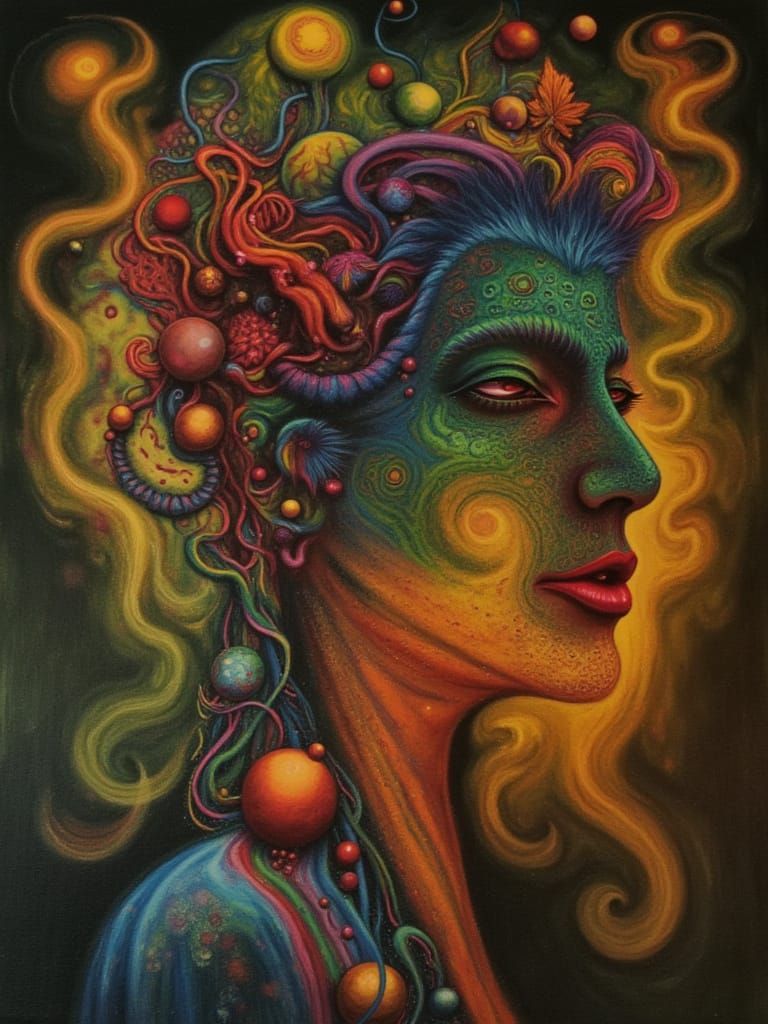 Psychedelic Animals Dancing in Rainbow Hues