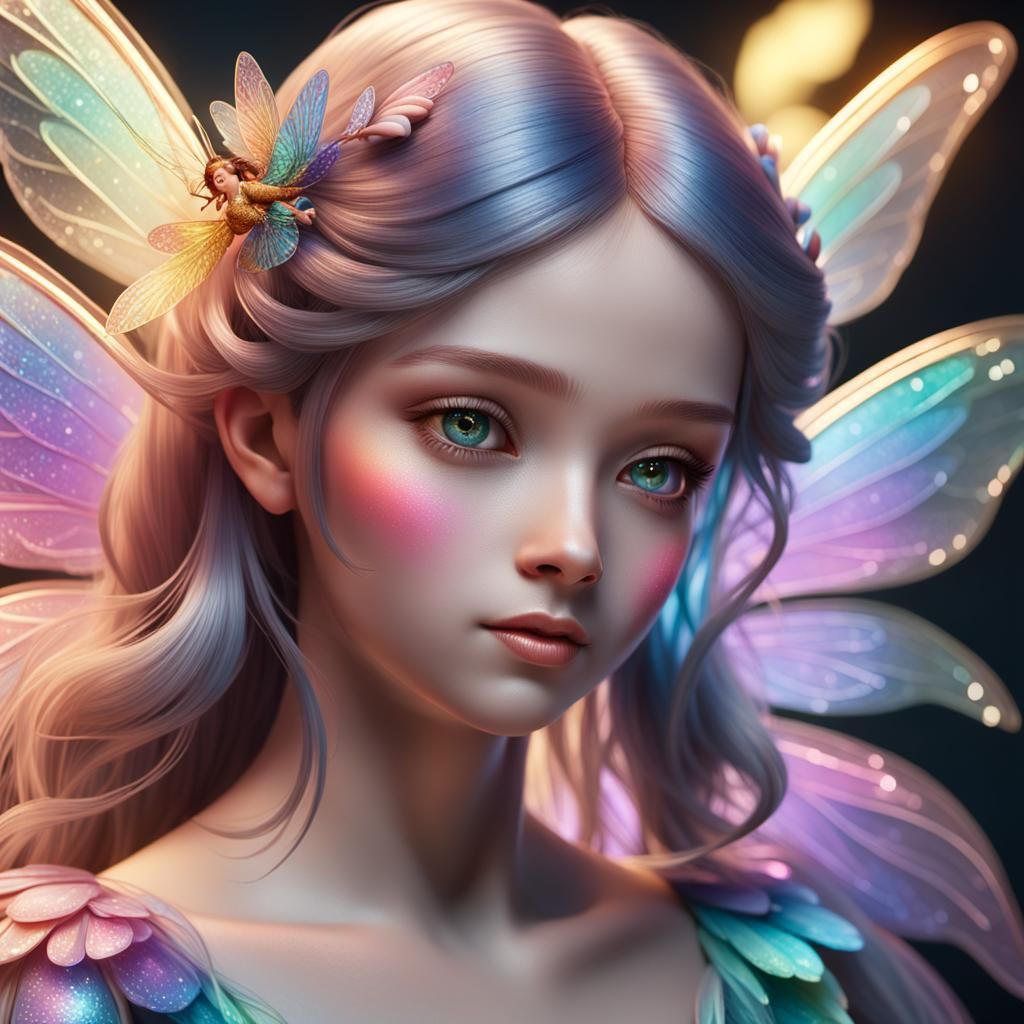 Plump Fairy Portrait in Magical Realism Style