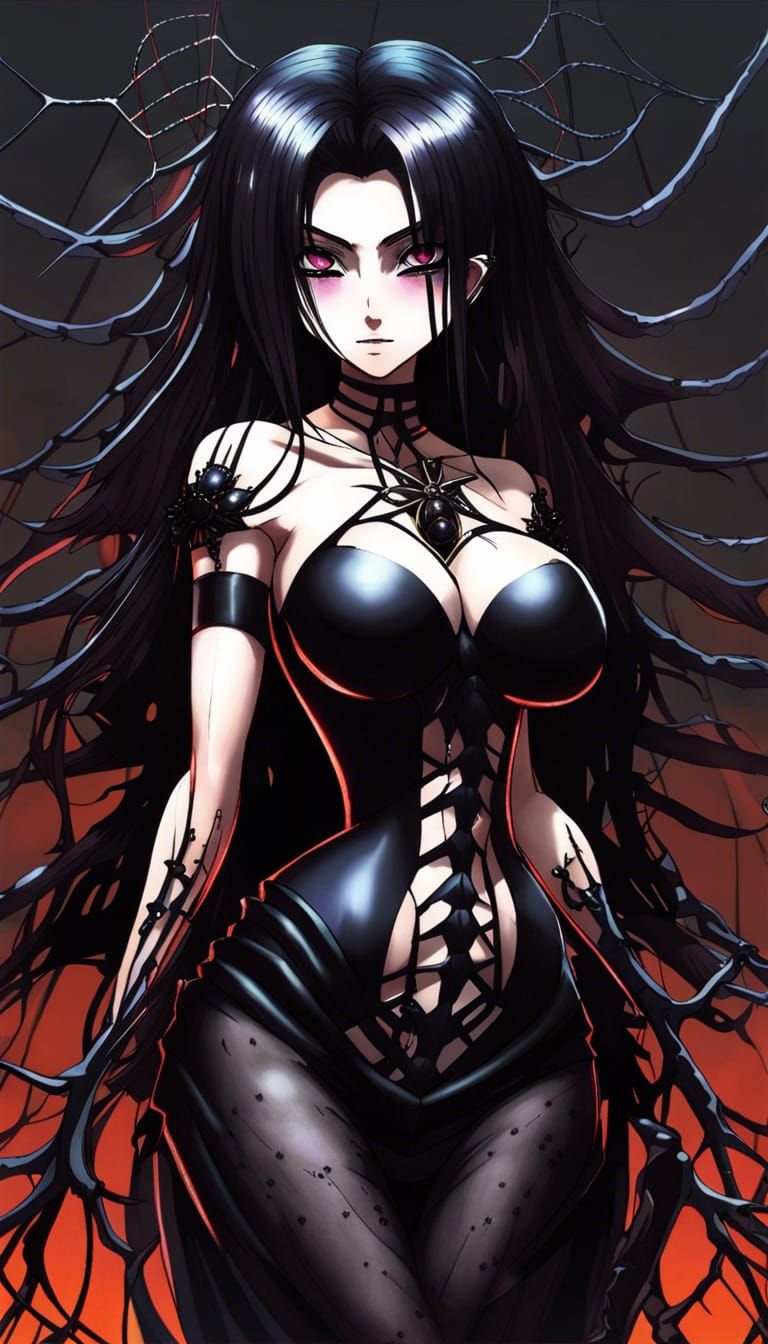 Goth Anime Arachne with Giant Chest