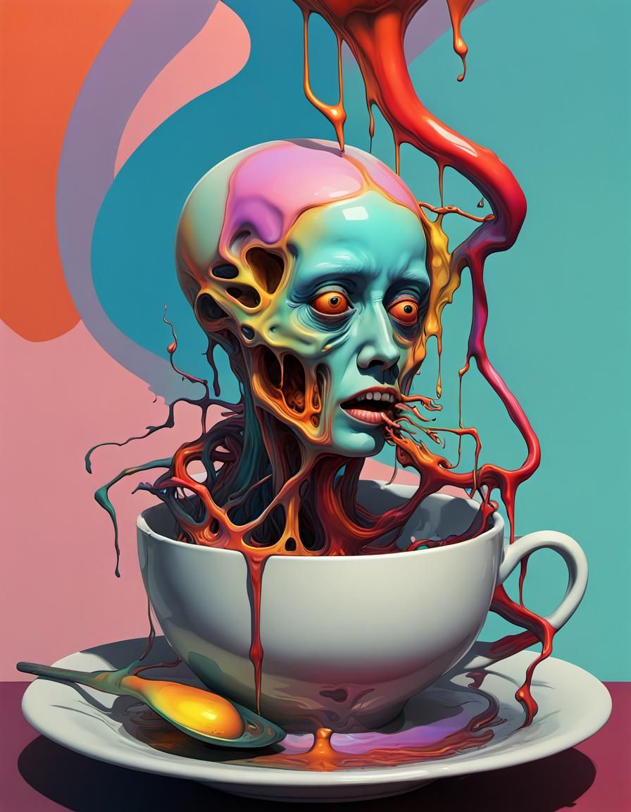 Surreal Dystopian Collage of Mythical Creatures in Pop Art