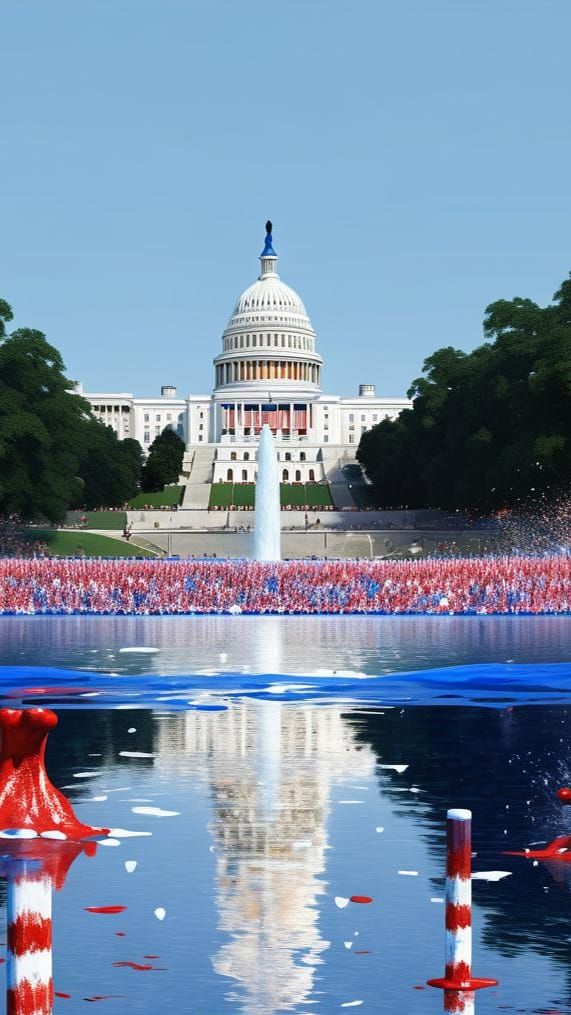 Washington DC 4th of July Hyperrealistic Concept Art