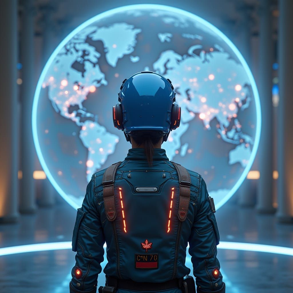 Canadian Peacekeeper in Cutting-Edge Holographic Command Cen...