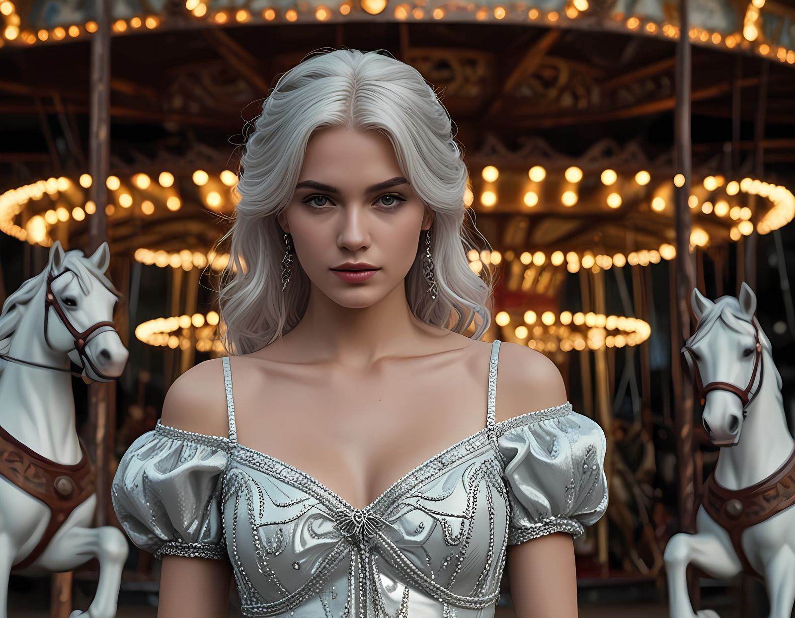 Ethereal Western Woman in Abandoned Park