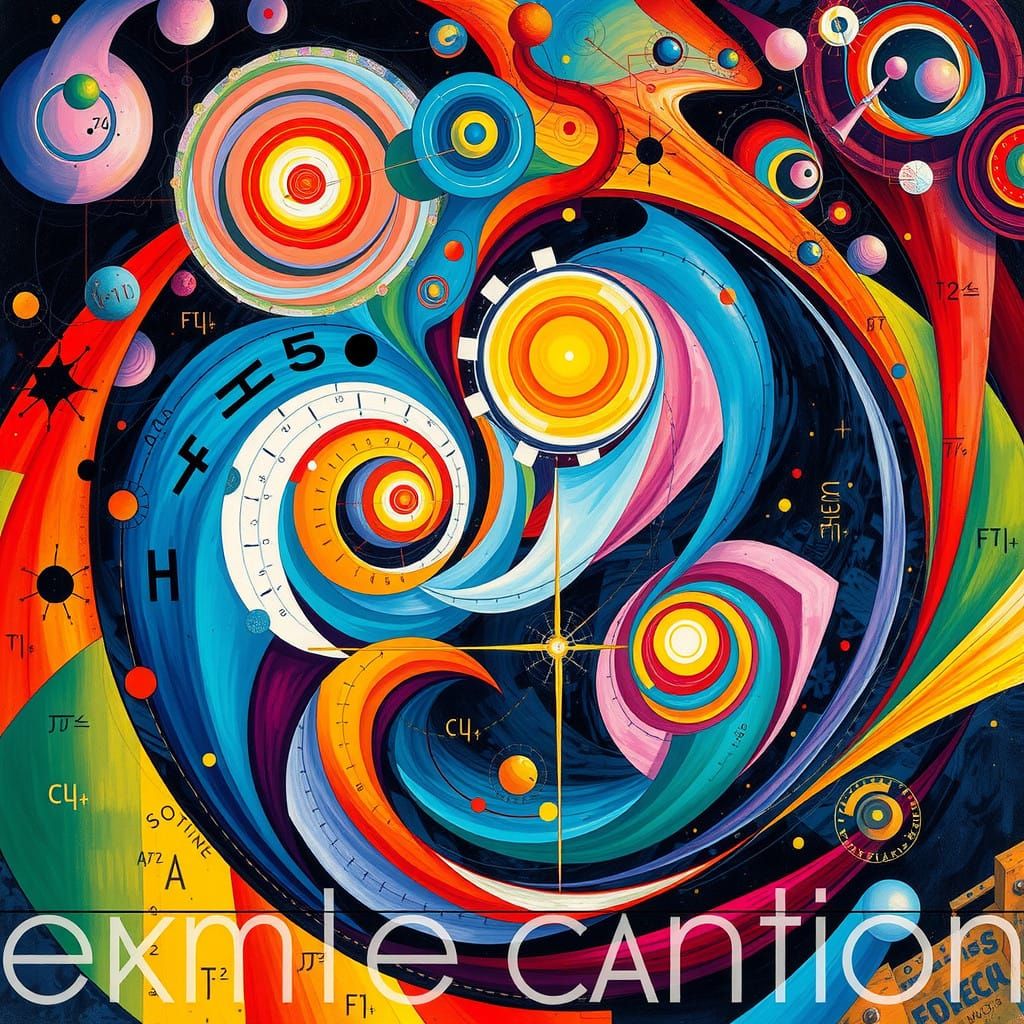 Vibrant Mathematical Landscape in Kandinsky-Inspired Style