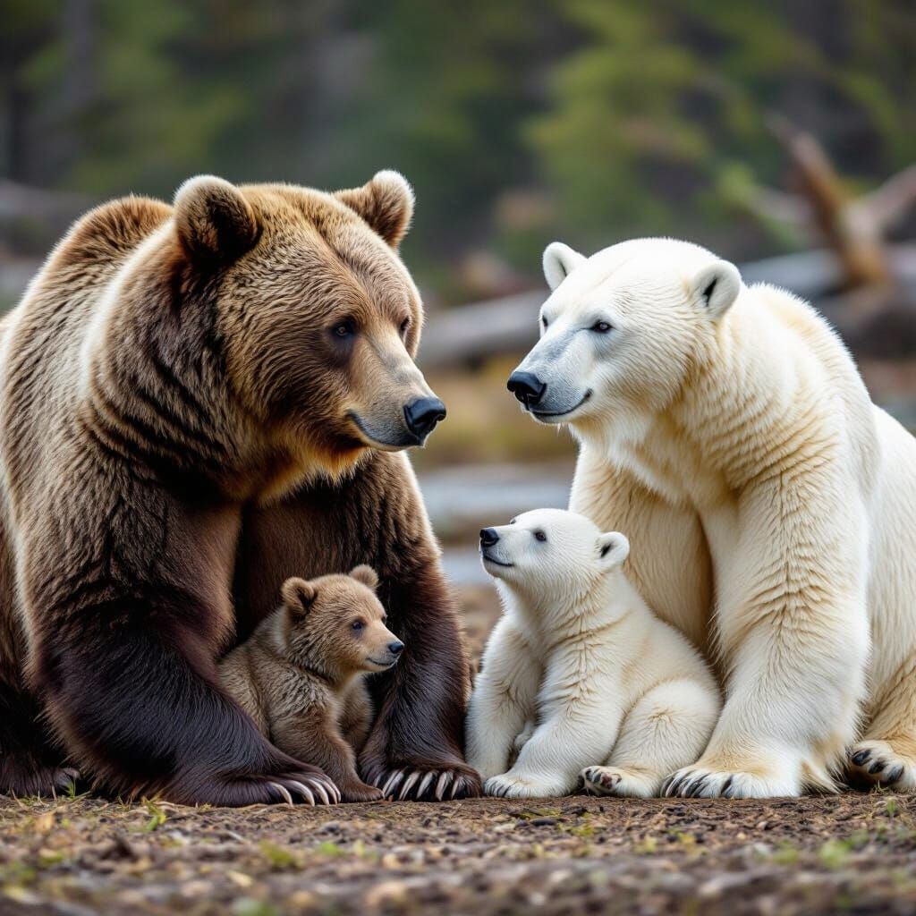 Bears and Cubs Play Together Like Best Friends
