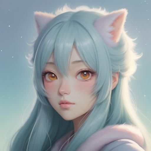 Anime Teletubby Portrait in Soft Pastel Colors