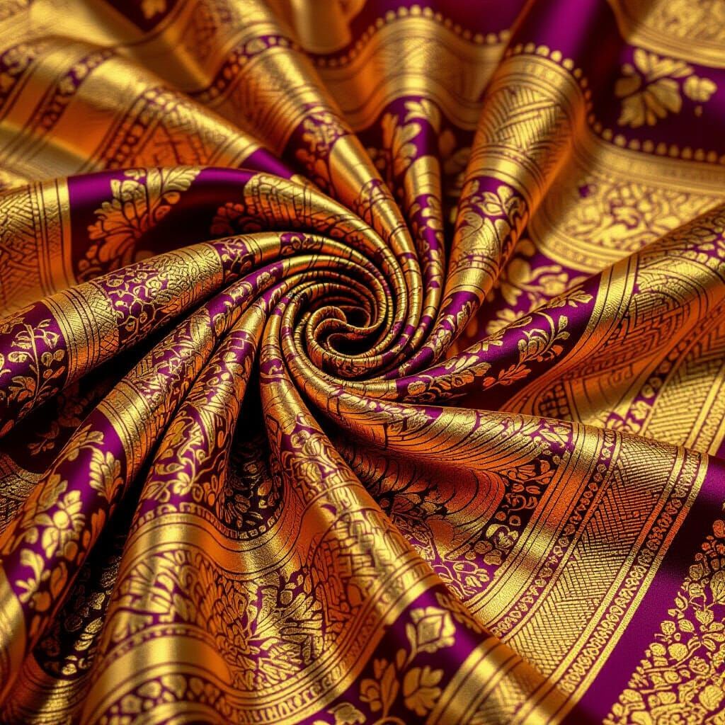Kanjeevaram Silk Saree with Gold Zari Work