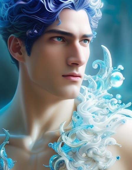 Pearl and Glass God Portrait in Splash Art Style