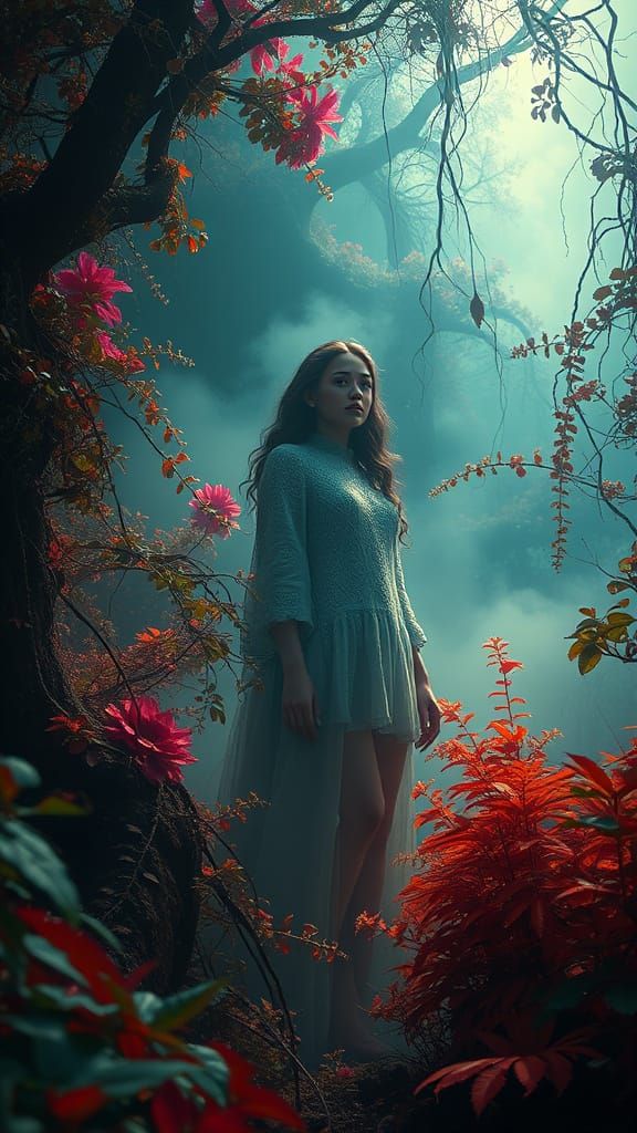 Whimsical Dreamweaver in Lush, Mystical Forest