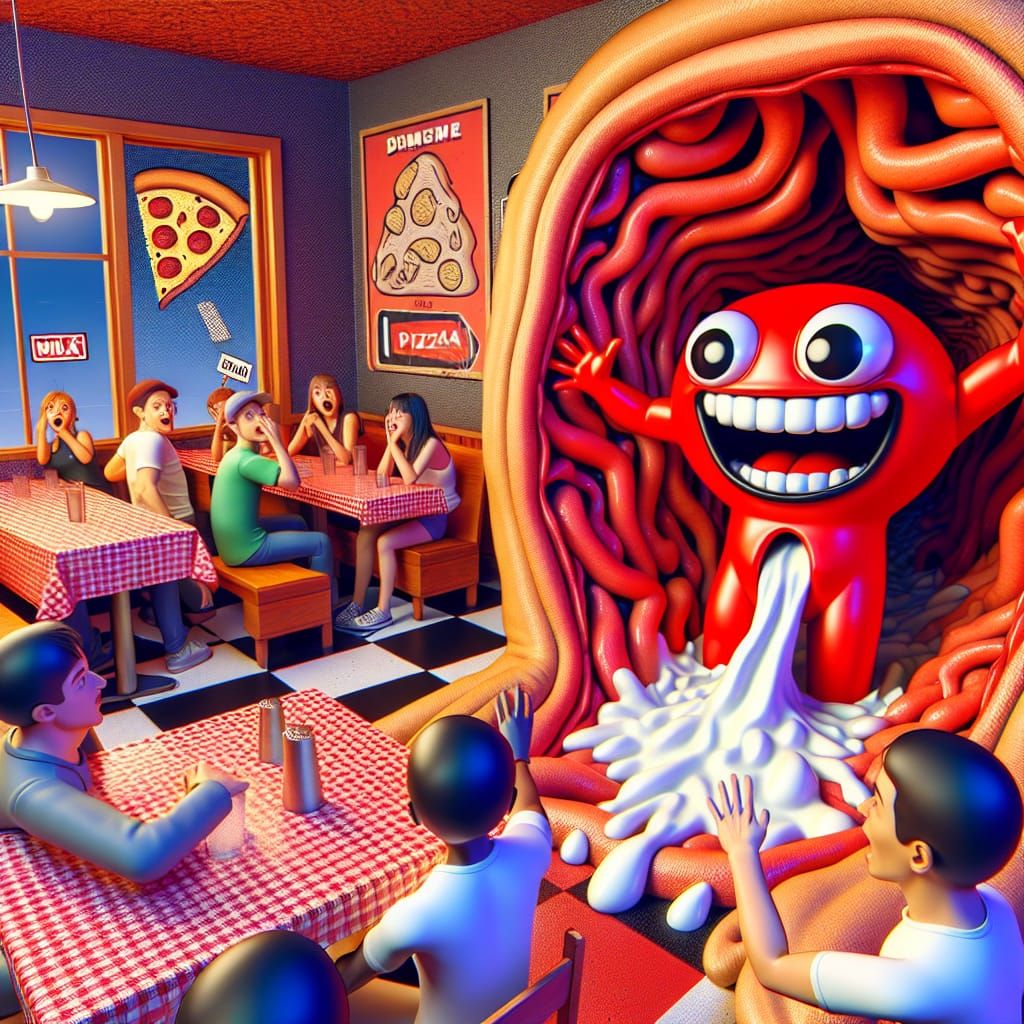 Surreal Manga Quest for Milk in Human Stomach