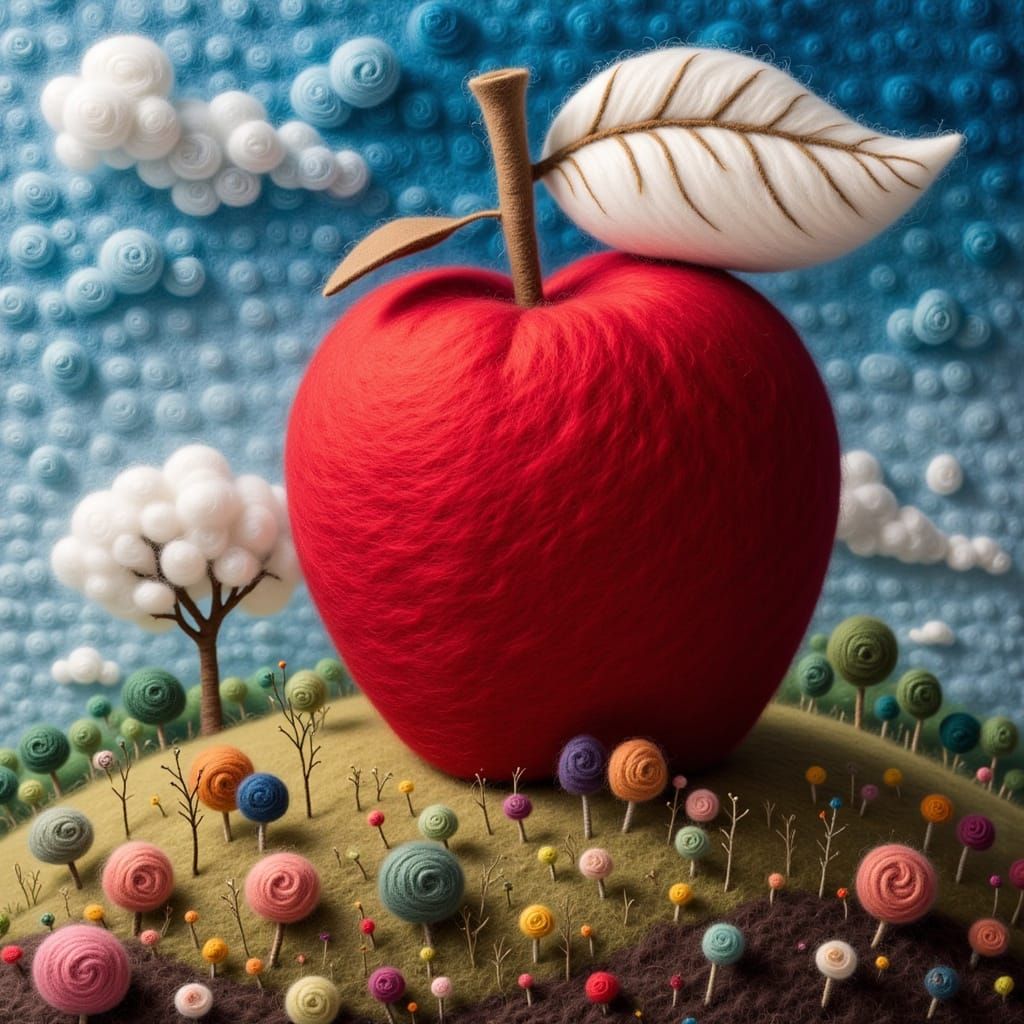 Magritte-Style Plush Surreal Scene