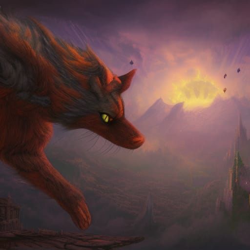 Furry Comic Art in Detailed Digital Painting Style