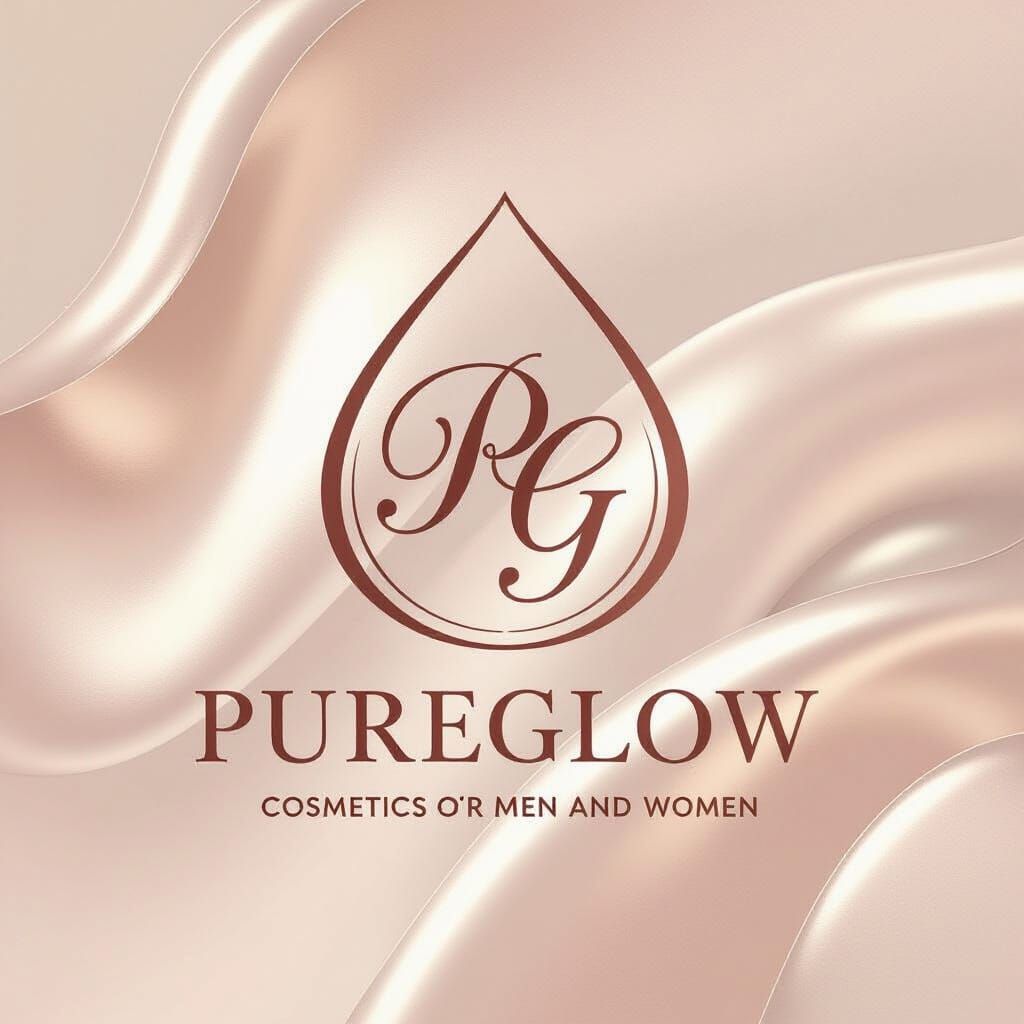 PureGlow Cosmetics Logo: Elegant PG Monogram in Rose Gold