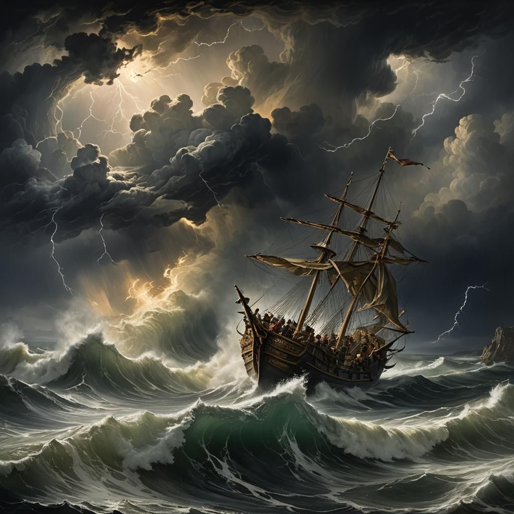 Tempest on Galilee in Baroque Style