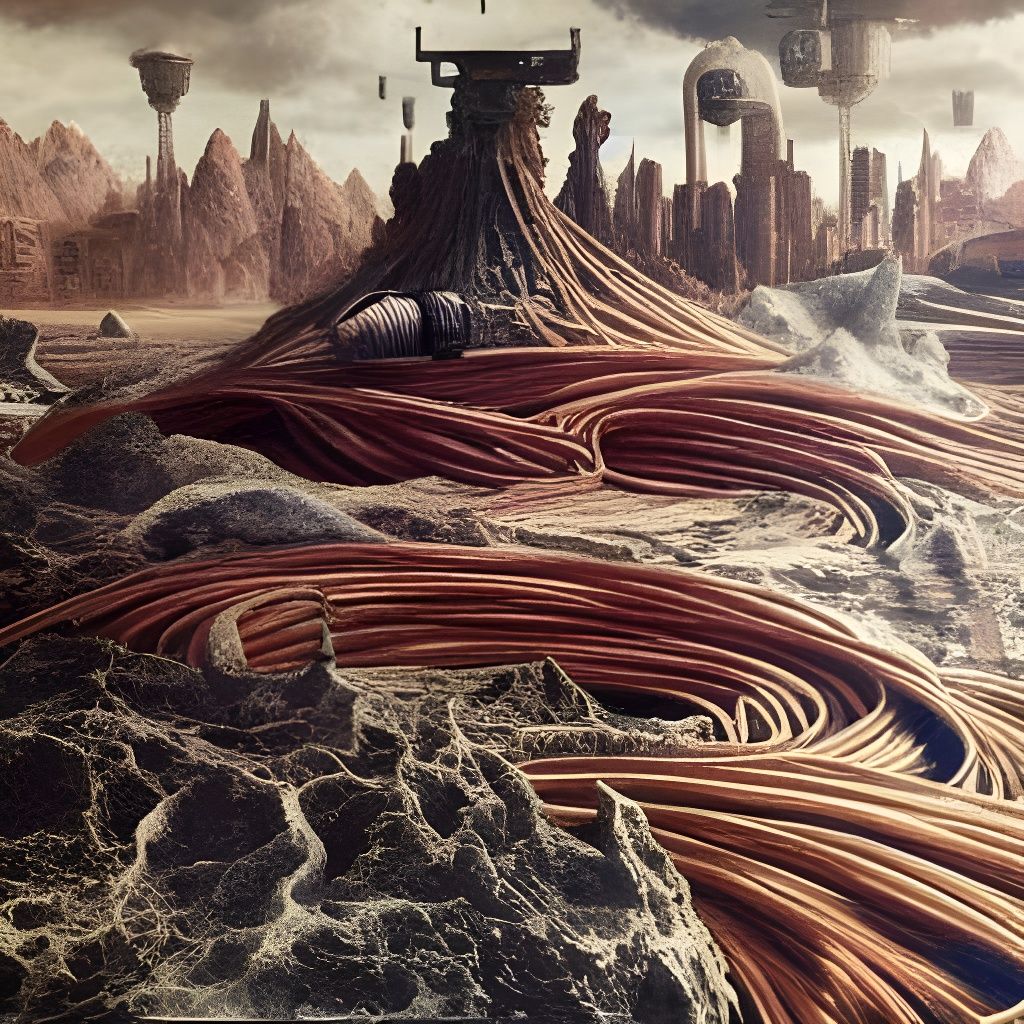Dystopian Spaghetti Cataclysm: A Sci-Fi Landscape